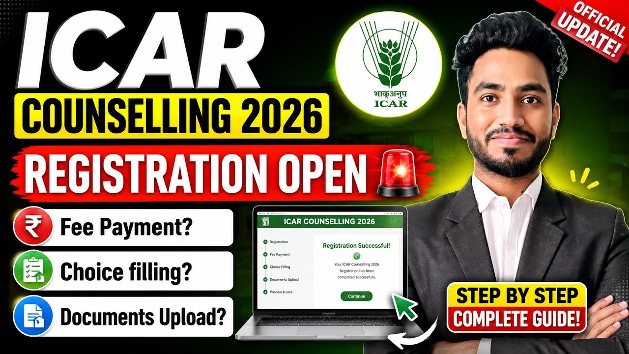 ICAR REGISTRATION 🚨 Documents Upload? Registration fee? Choice filling? Next Steps After Registra...
