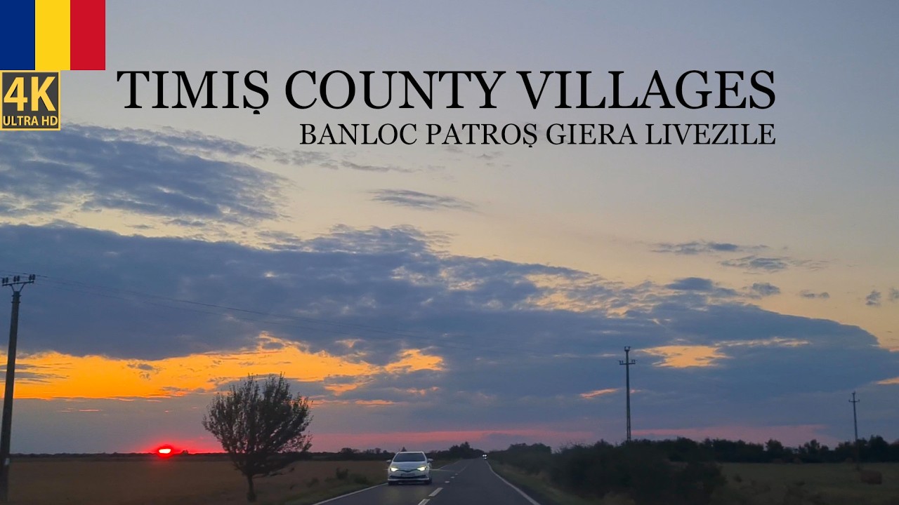 4K Driving Through Banloc Partoș Giera Livezile Timiș Romania 4K