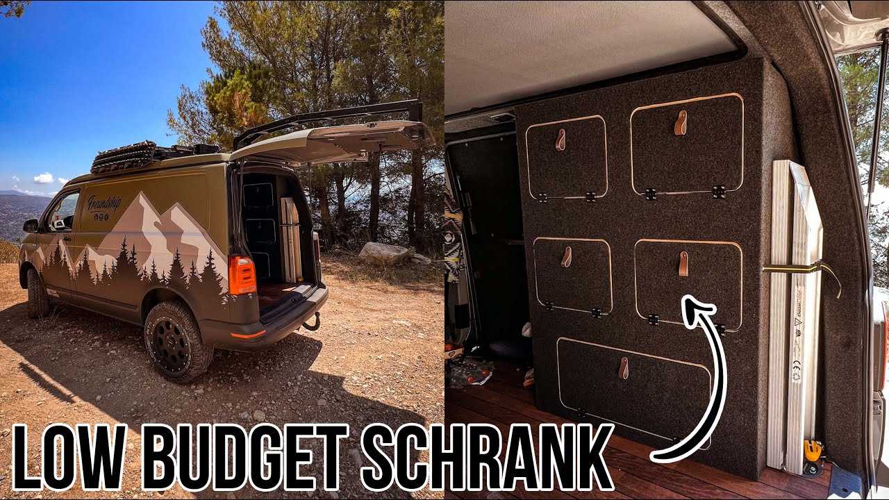 Low Budget Schrank aus Resten für den VW T6 Motorradcamper! Der erste Einsatz mit der neuen CNC! 🔥