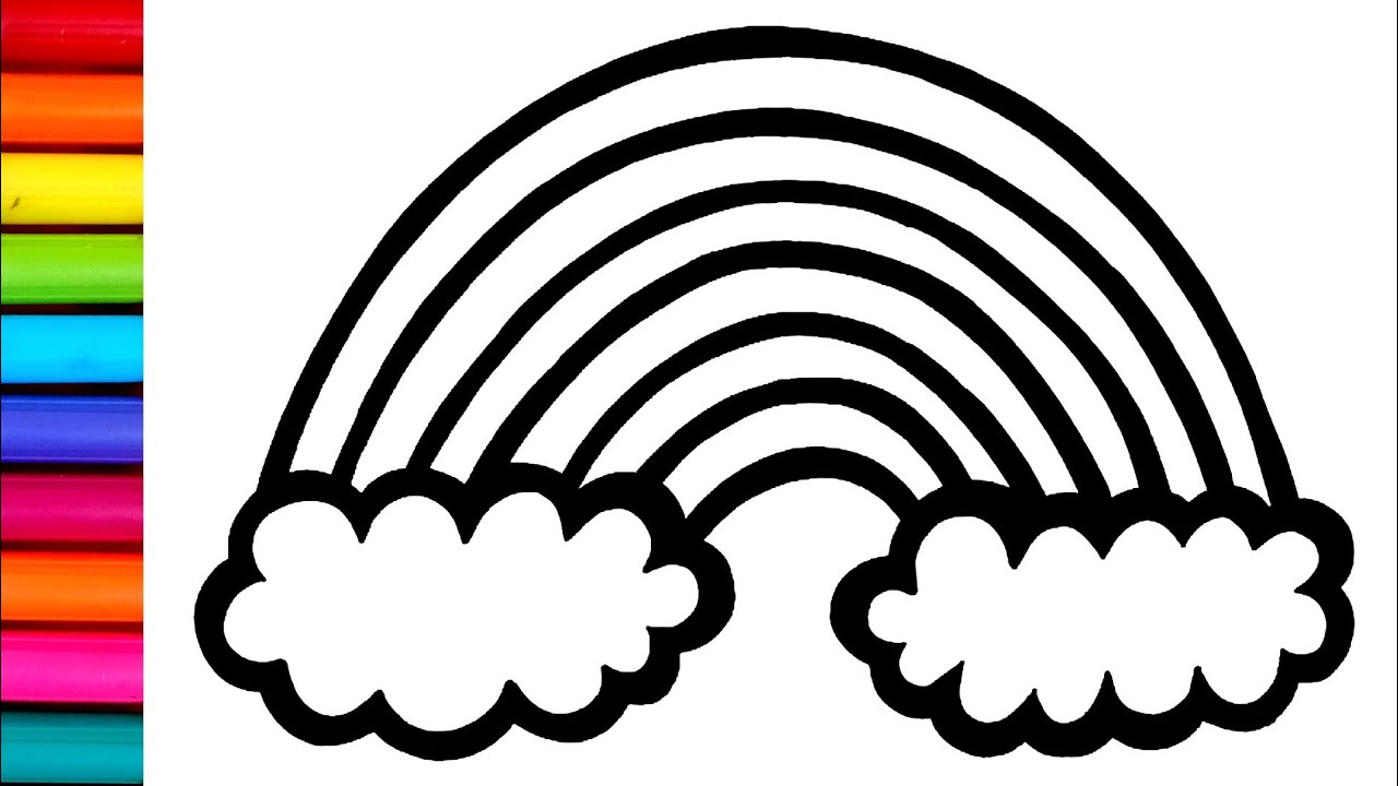 Rainbow and Clouds Drawing | How to Draw  Rainbow 🌈 ☁️