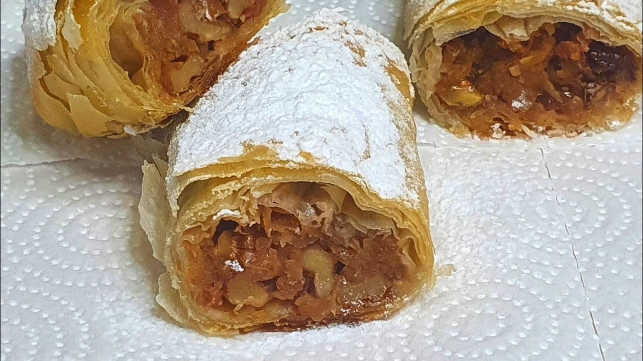 שטרודל תפוחים מהיר וקריספי Quick and crispy apple strudel🍎🍏🍎 מטבח בקלי קלות ליהי קרויץ