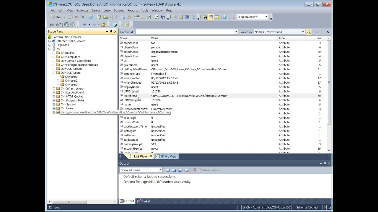 Using LDAP Authentication in an Informatica Domain