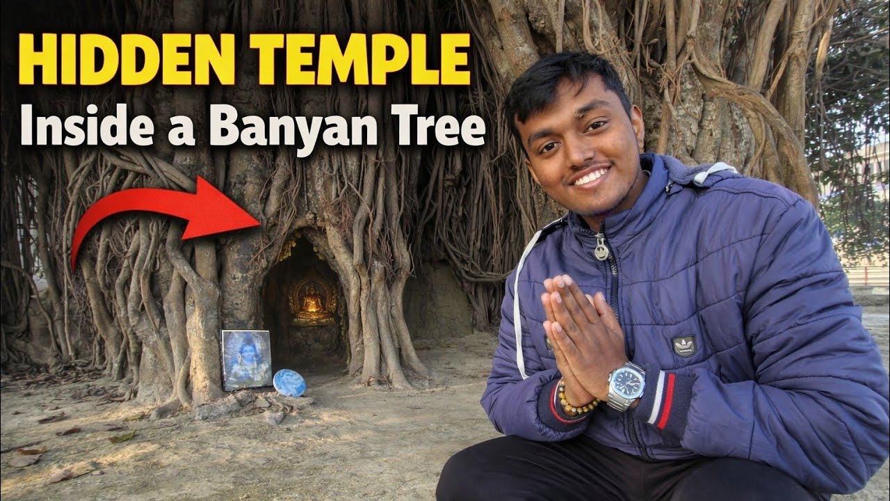 Visting a Hidden Temple inside a banyan tree😲🙏