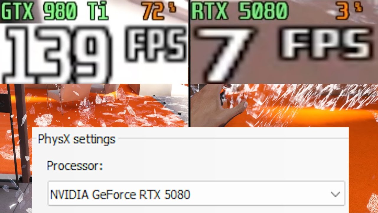 980Ti vs RTX 5080 PhysX Performance - Mirrors Edge & Borderlands 2