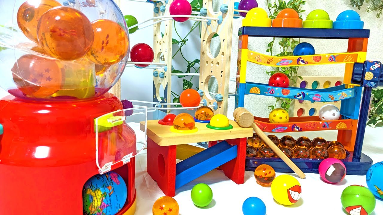 More than 10 types of marble run races ♪ Colorful courses with balls of various sizes