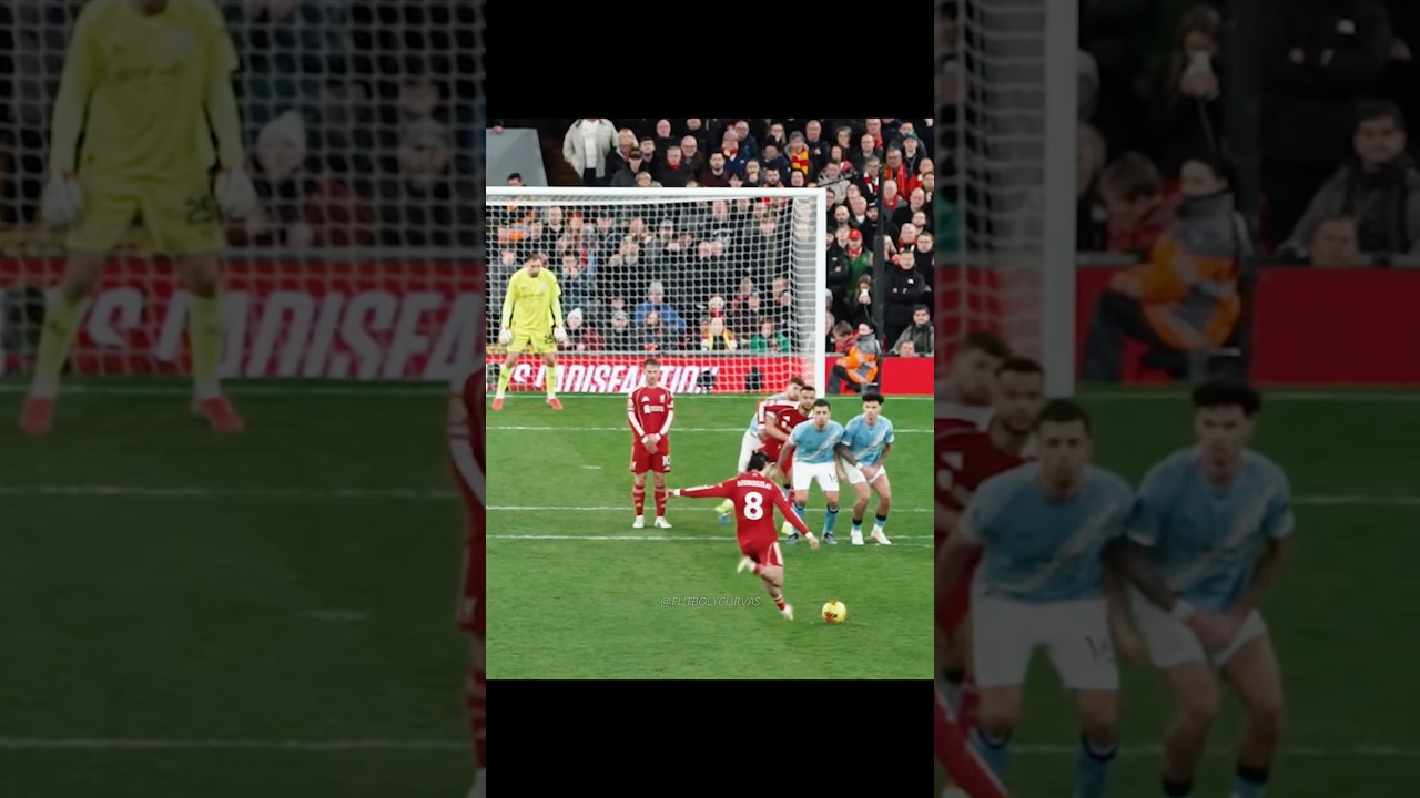 Amazing Curved Free Kicks 💫 #football