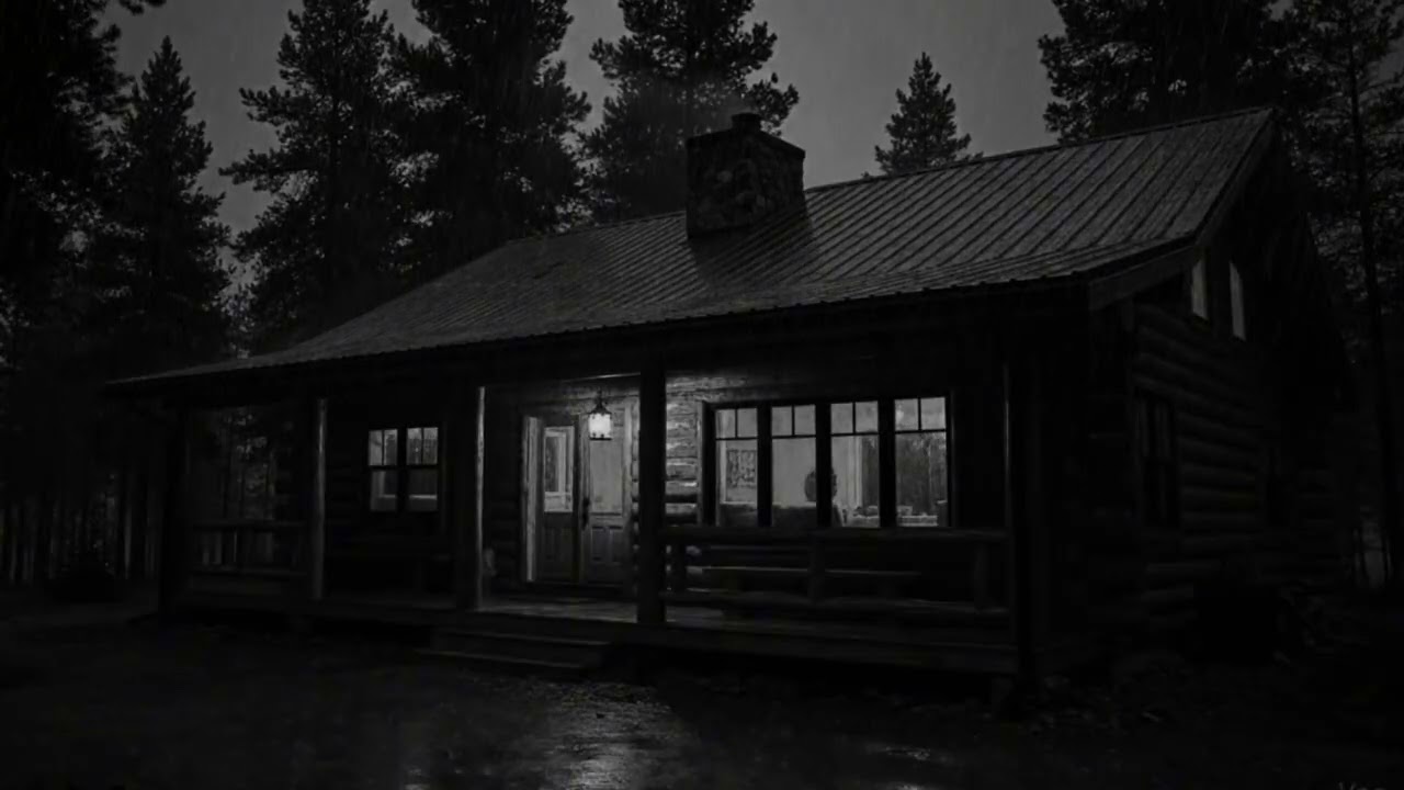 Nighttime Cabin Rain Sounds with Rolling Thunder | Sleep & Relax Ambience