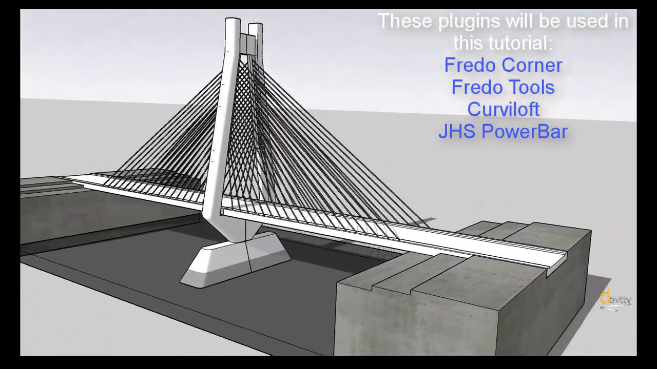 Easy Cable Stayed Bridge by SketchUp