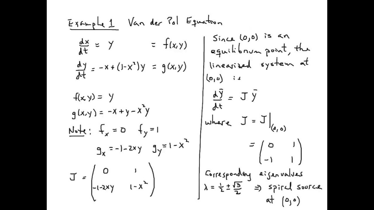 Using the Jacobean to Linearize at nonlinear system at an equilibrium point
