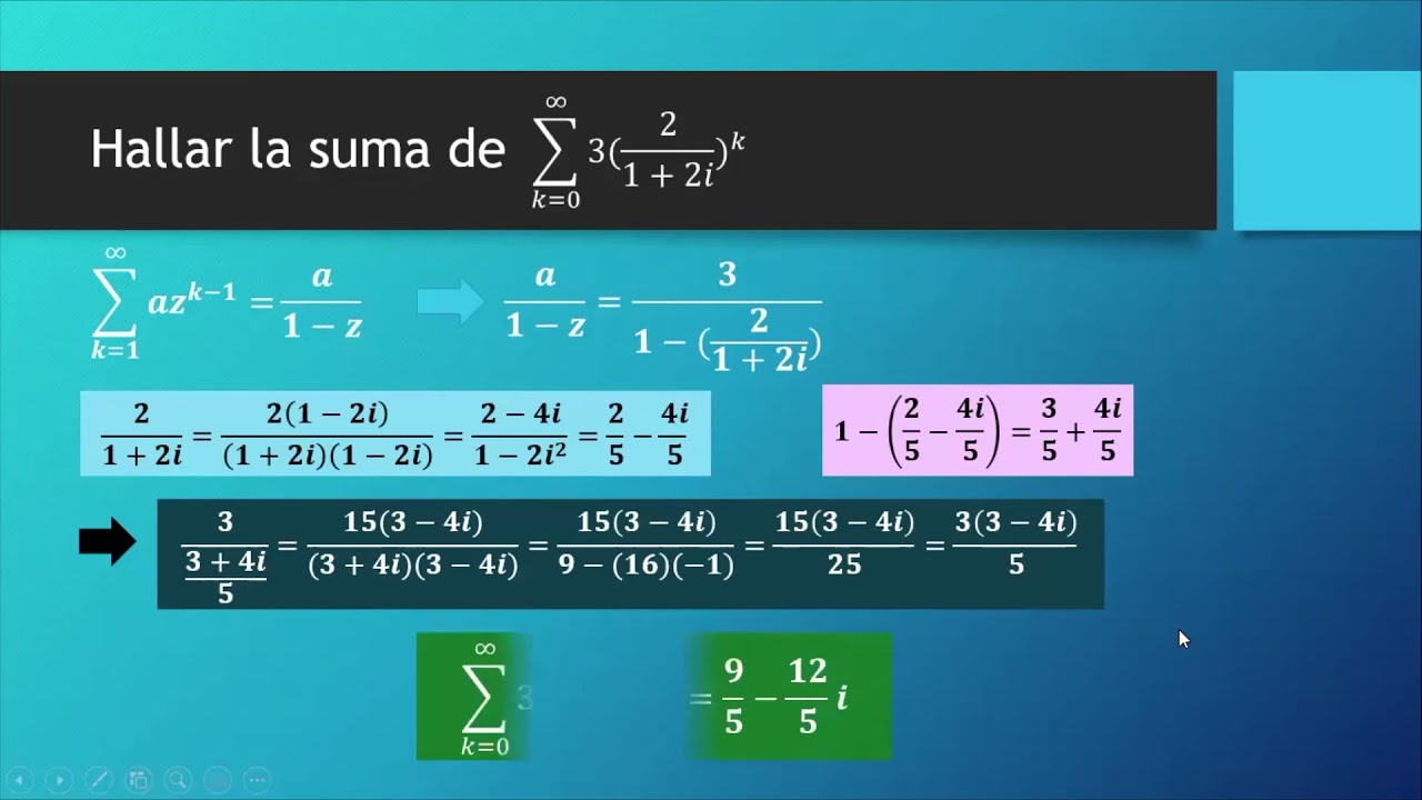 Series Complejas, convergencia, radio y círculo de convergencia