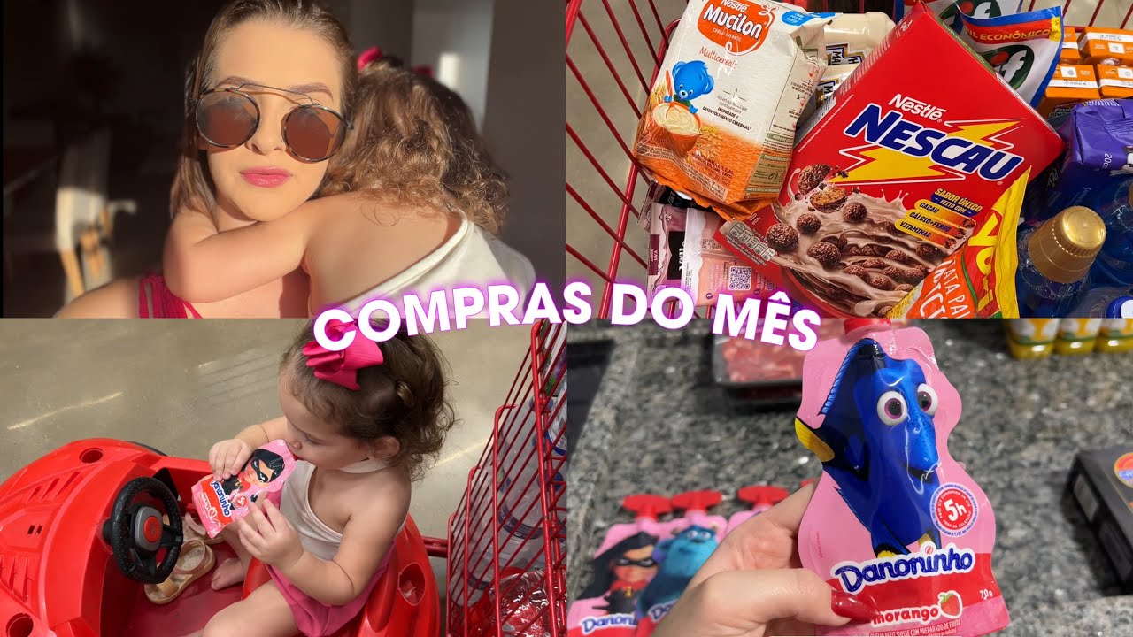 COMPRAS DO MÊS NO MERCADO JUNTO COM A MINHA FILHA! ❤️ QUANTO FICOU?