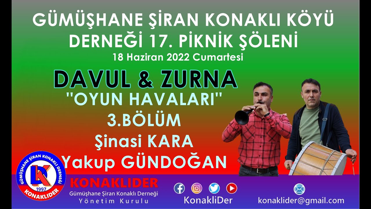10 -KONAKLIDER 17. PİKNİK ŞÖLENİ ''DAVUL & ZURNA'' ŞİNASİ KARA  3 Bölüm