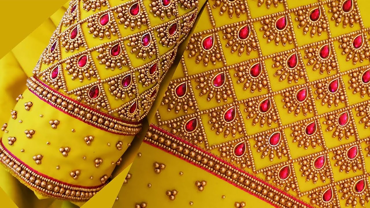 Aari work with normal needle l Heavy Bridal Blouse l Vaanavil World