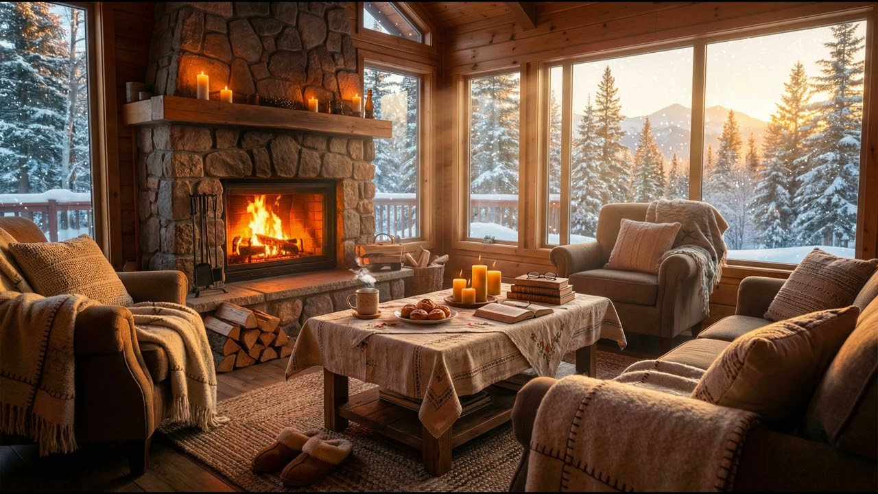 Winter Sundown Jazz • 3-Hour Warm Indoor Ambience for Relaxation & Focus