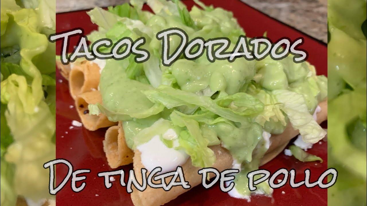 COMO HACER TACOS DORADOS DE TINGA DE POLLO🇲🇽 (COMIDA MEXICANA)
