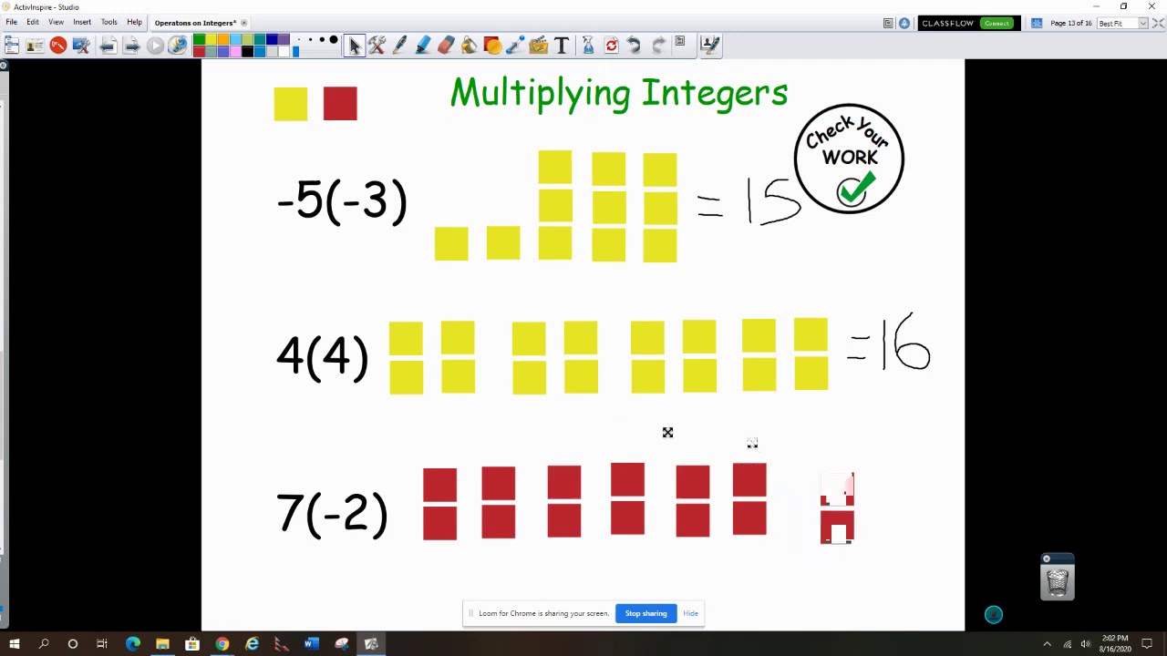 Multiplying & Dividing Integers with Algebra Tiles