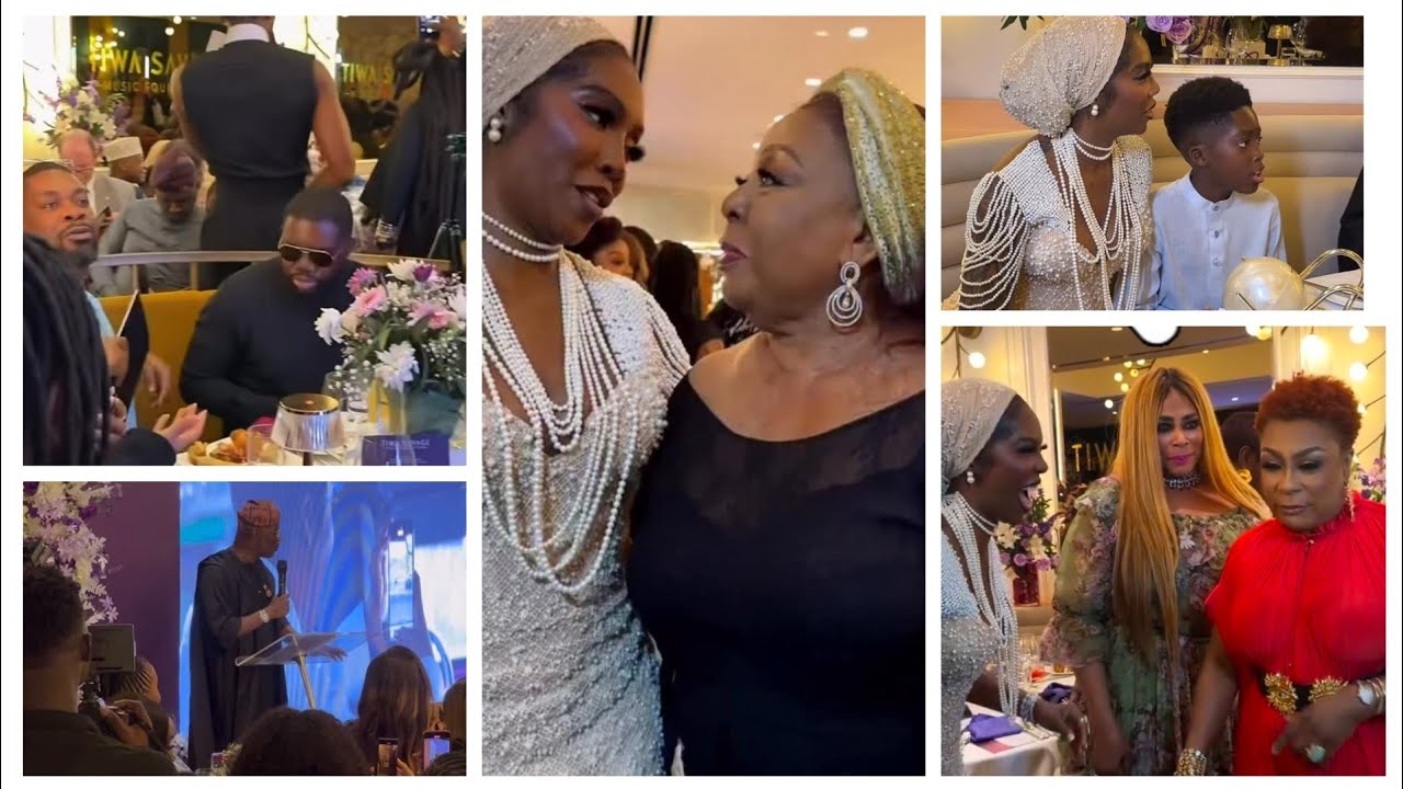 Toke Makinwa , Toke Makinwa , Gov. Sanwo Olu, Mama Burna Boy, at Tiwa Savage's foundation launch.