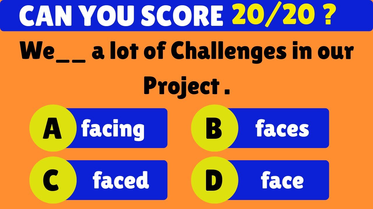 GRAMMAR QUIZ || Can You Score 20/20 ?#englishlanguage #english
