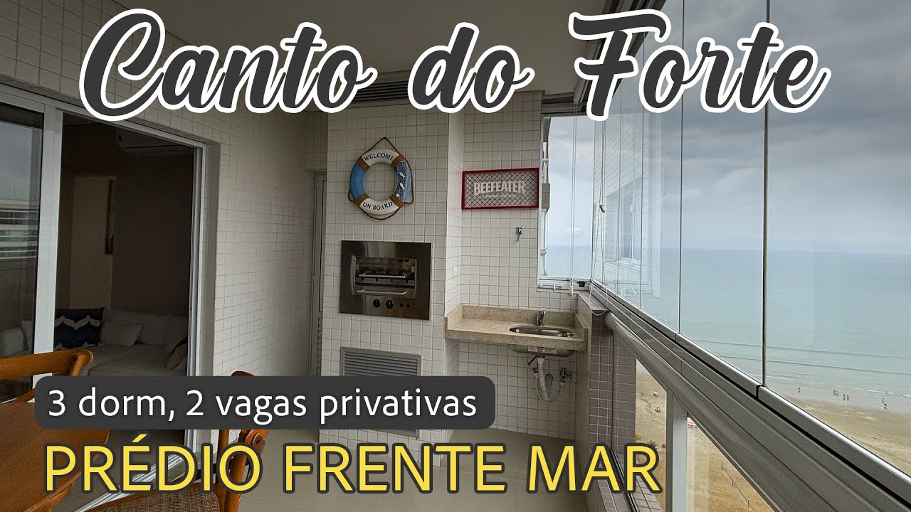 Apartamento em prédio FRENTE MAR, no Canto do Forte