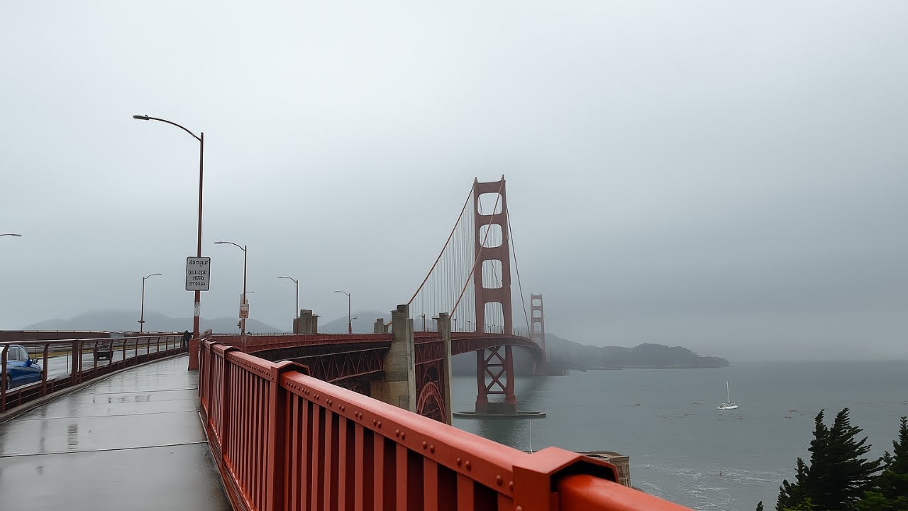 Golden Gate Bridge Sunrise Walk – Epic Fog & Views (4K Silent) 🇺🇸
