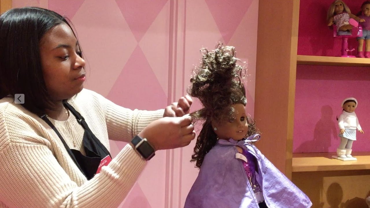 American Girl Doll Gabriela Gets Her Hair Styled at American Girl Place