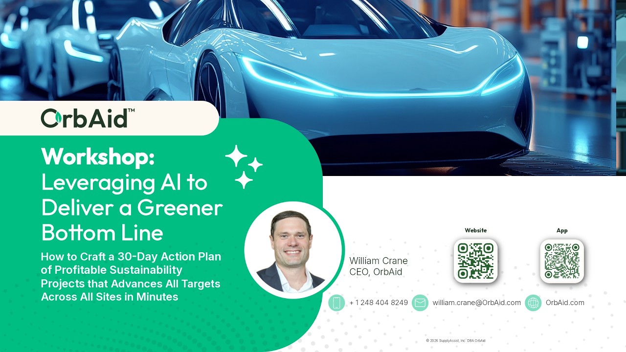In‑Person, Hands‑On Workshop – Leveraging AI to Deliver a Greener Bottom Line