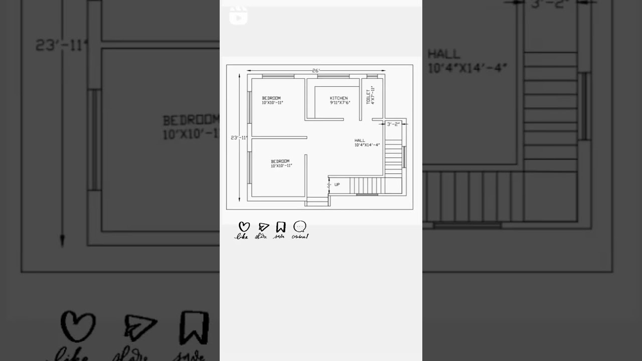 26' X 23' ka house plan vastu sa ban hua ✨🏡🏠