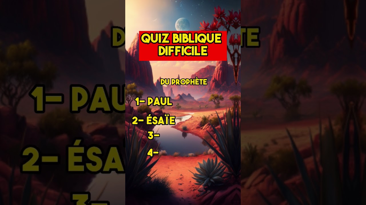 Quiz Biblique 1: Niveau difficile 