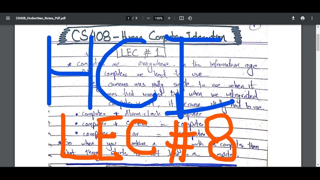 CS408 Human Computer Interaction Short Lecture # 8 | HCI Coursework Help for Semester | UBprogrammer
