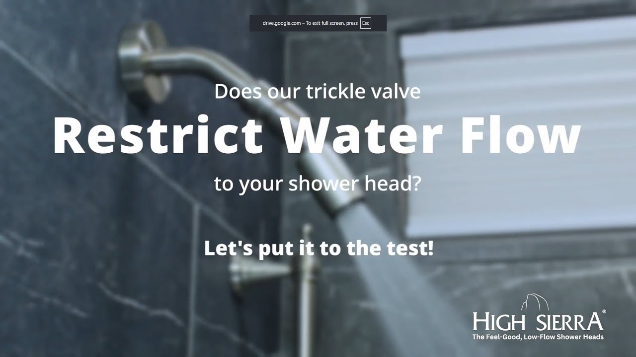 Does our Trickle Valve Restrict Water Flow to Your Shower Head?