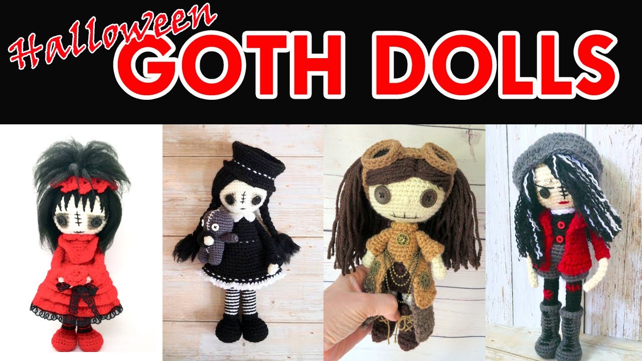 Halloween Crochet Patterns: CREEPY GOTH DOLL Amigurumi Crochet Pattern Roundup!