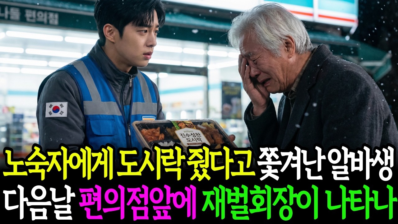 노숙자 할아버지에게 도시락주고 쫓겨난 가난한 알바생, 며칠 후 편의점 앞에 재벌회장이 탄 벤츠가 줄줄이 서는데..  l 인생사연 l 사연라디오 l 라디오사연 l 재벌회장
