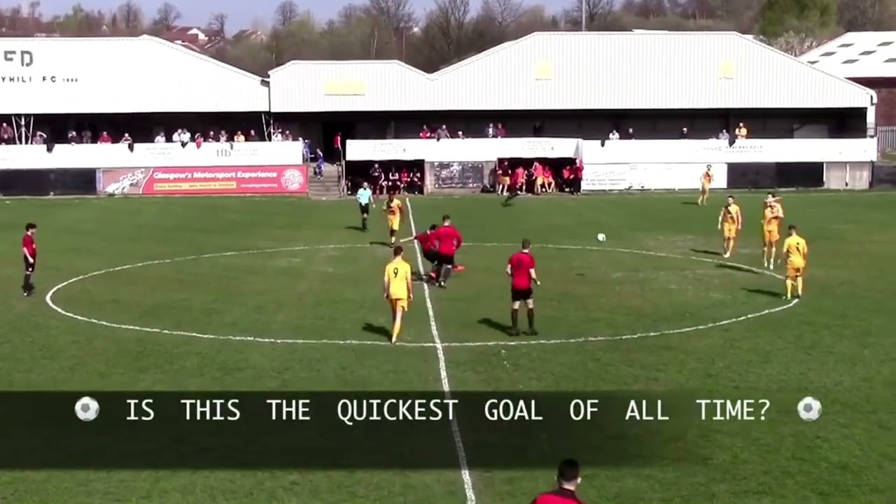 Fastest Goal in Football History - 2.1 second by Gavin Stokes!