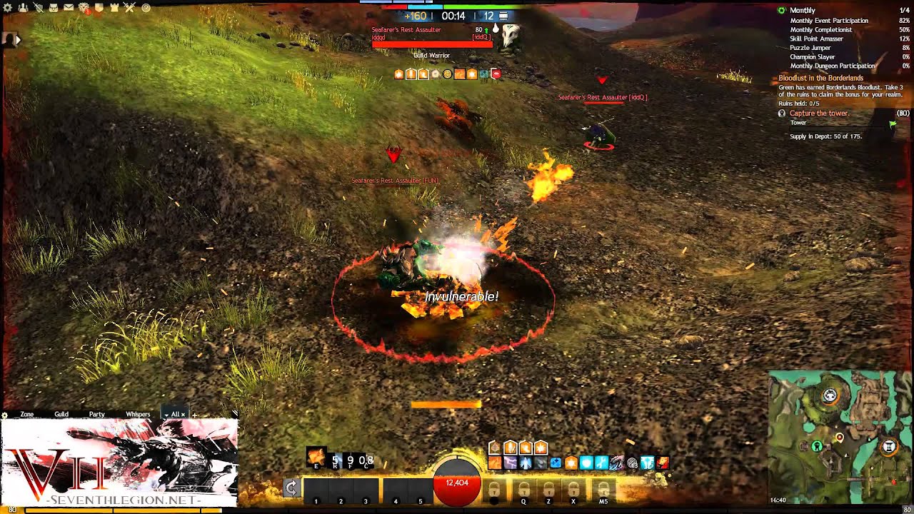 Guild Wars 2 - Elementalist WvW VS Seafarer's Rest and Vizunah Square.