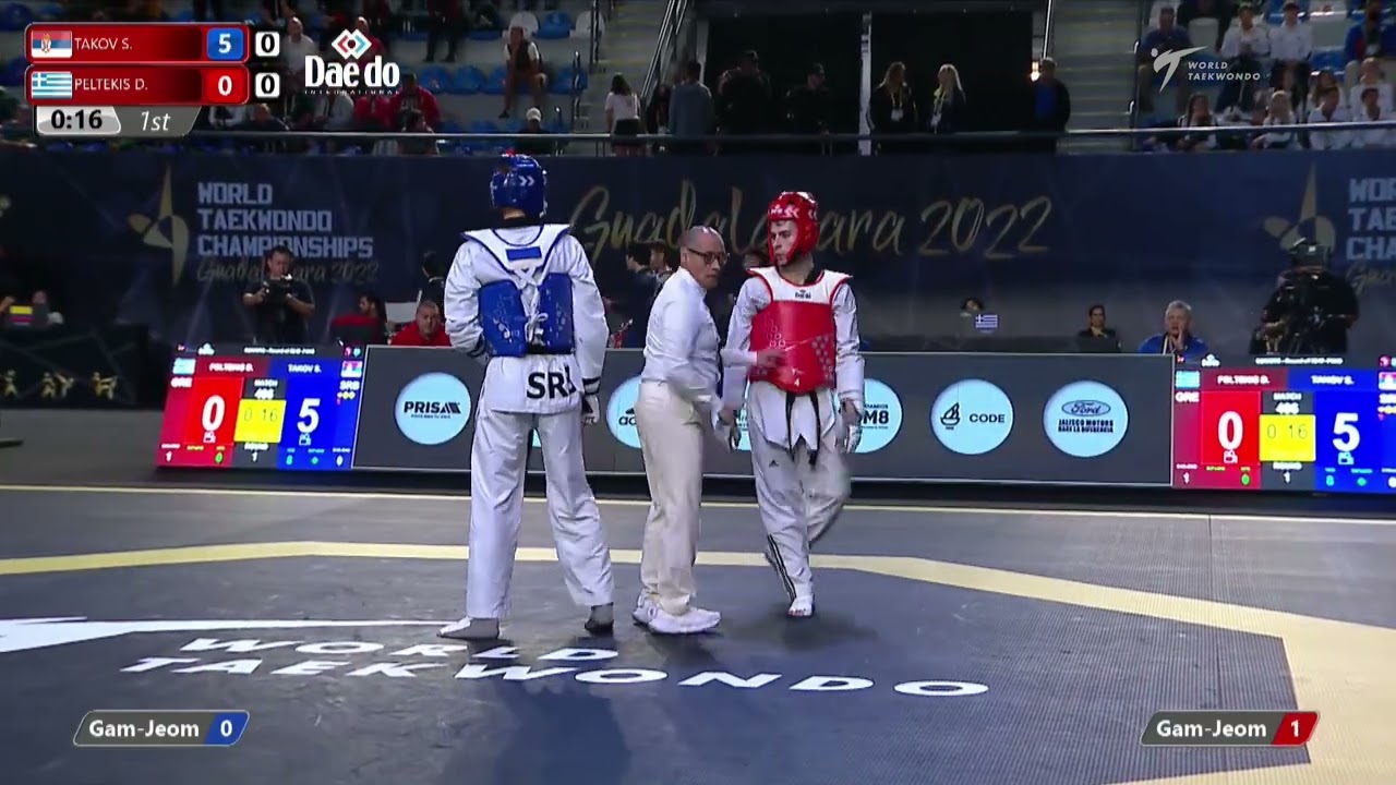 406 M-74kg R-32 TAKOV Stefan SRB 🔵 vs 🔴 PELTEKIS Dimitrios GRE I Guadalajara 2022 WT Championships