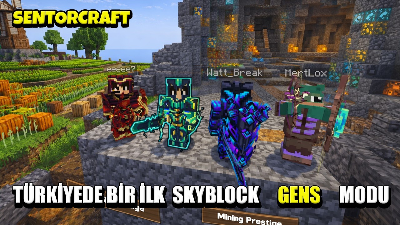 T&Uuml;RKİYEDE İLK SKYBLOCK GENS OYUN MODU!! - SentorCraft - Minecraft Sunucu Tanıtımı