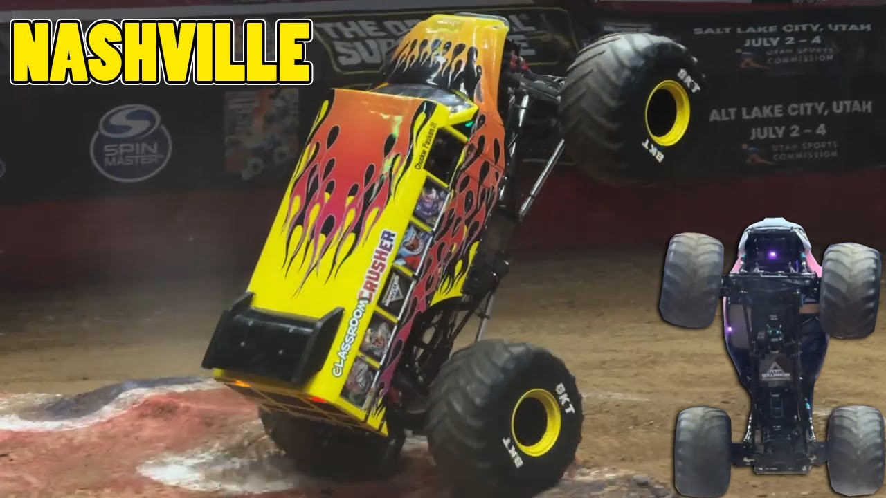 Nashville Monster Jam Freestyle Mania 2026 Highlights - Classroom Crusher and Sparkle Smash!