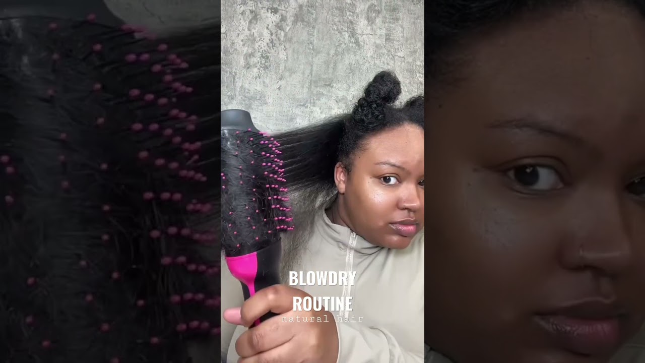 This revlon hairdryer brush is a lifesaver 😭🤍 #naturalhair #blowout #hairroutine