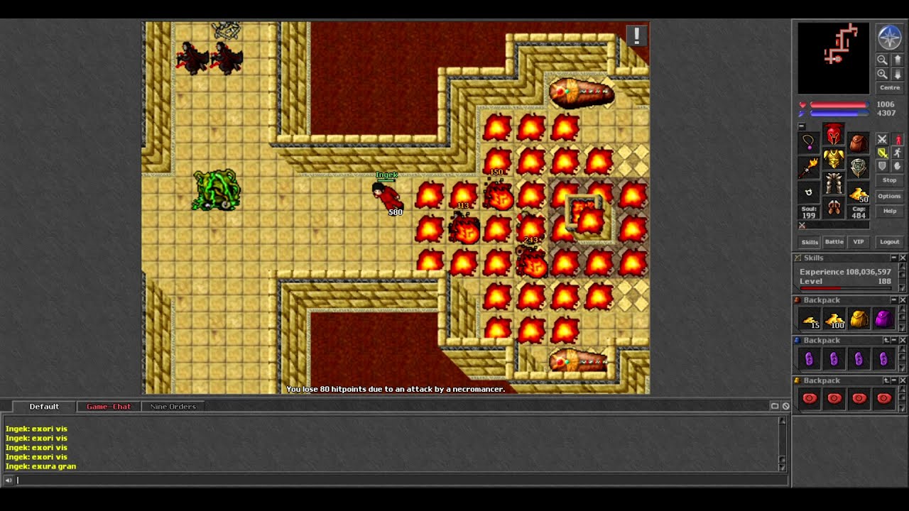 Old Tibia - INGEK MS 188 hunting in Ank Tomb (Calmera 7.6 2005)