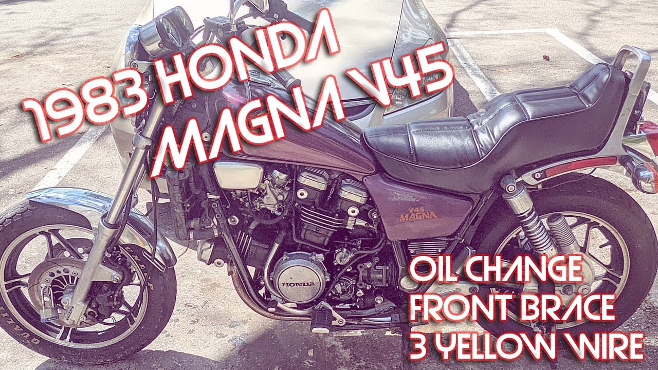 1983 Honda V45 Magna - Oil Change, Front fork Brace, and Three Yellow Wire inspection