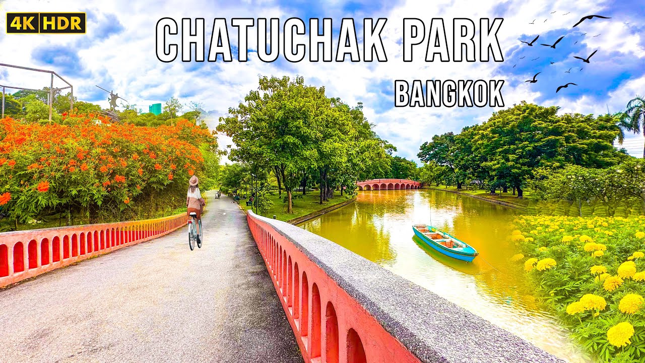 🇹🇭[4KHDR] 🌺Chatuchak Park Bangkok | Peaceful City Walk