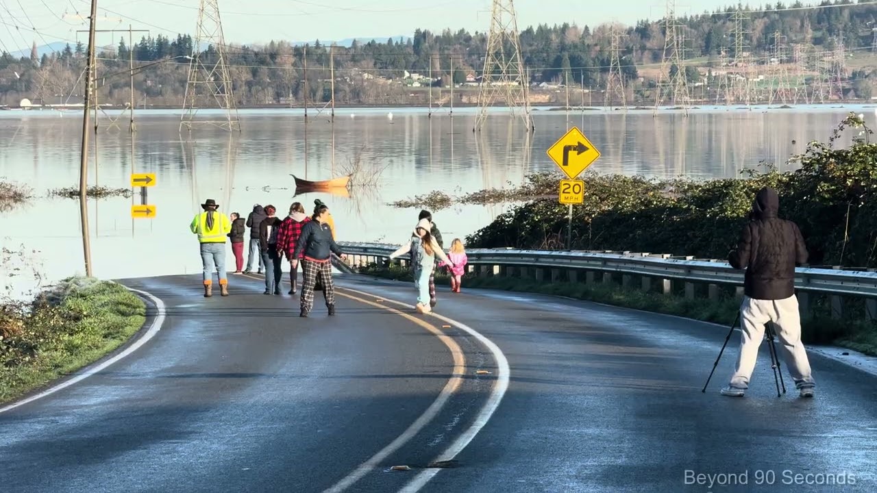 Drive down Seattle Hill Road: Flooded Snohomish Valley Views