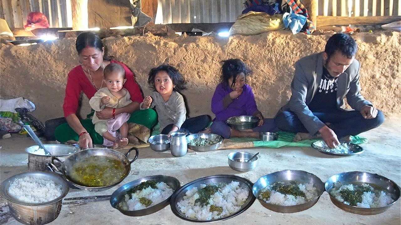 Simple Rural Nepali Village Cooking ||Sinki (Fermented Radish),Hemp Seed Pickle & Rice||