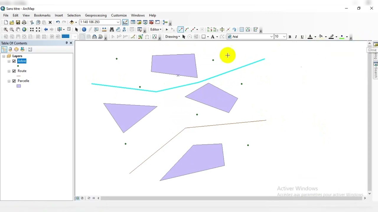 🔴 ArcGis : Création couches point, ligne, polygone avec Arcgis 10.8