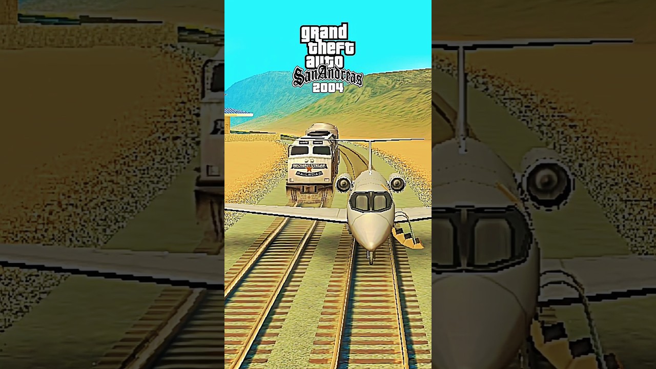 Ser&aacute; Que o TREM Consegue PARTIR a Asa do Avi&atilde;o em Todos os GTAs? 😨 #gta #shorts