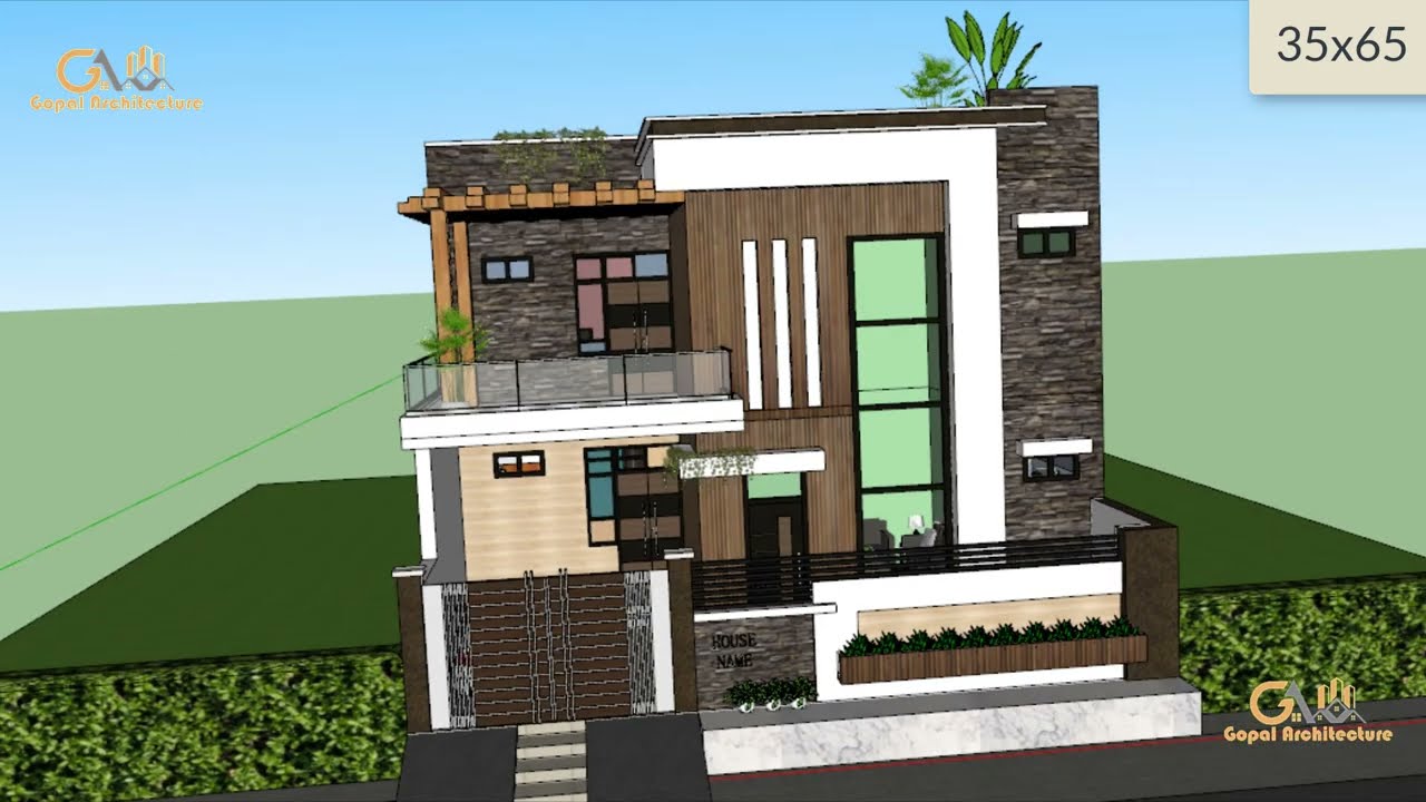 35x65 Modern Home Elevation Design | Latest Villa Design | 3D Home Design | Gopal Home Decor