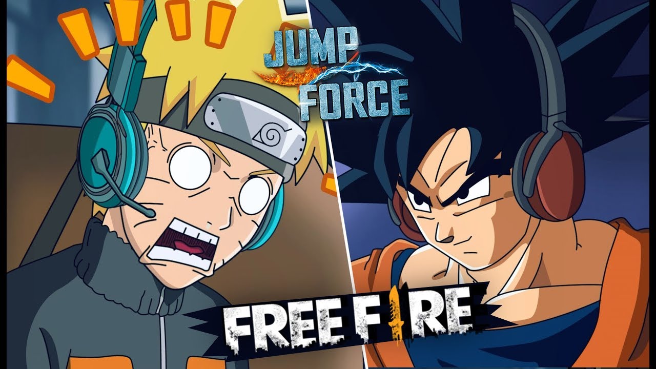 GOKU Y NARUTO JUEGAN JUMP FORCE Y FREE FIRE (GAMEPLAY) | FactyKilian