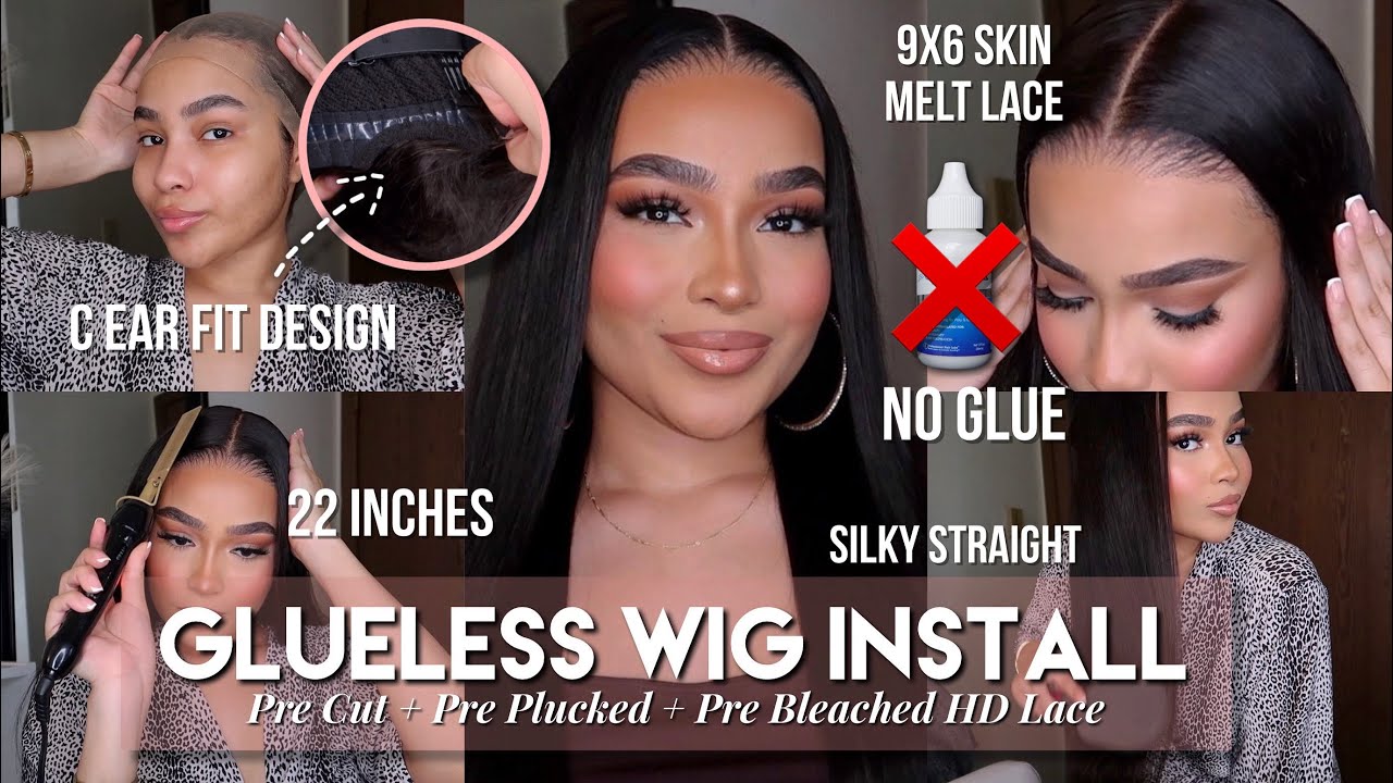 BEST WEAR & GO GLUELESS WIG INSTALL | 9X6 HD LACE STRAIGHT WIG, PRE PLUCKED, PRE BLEACHED | RPG HAIR