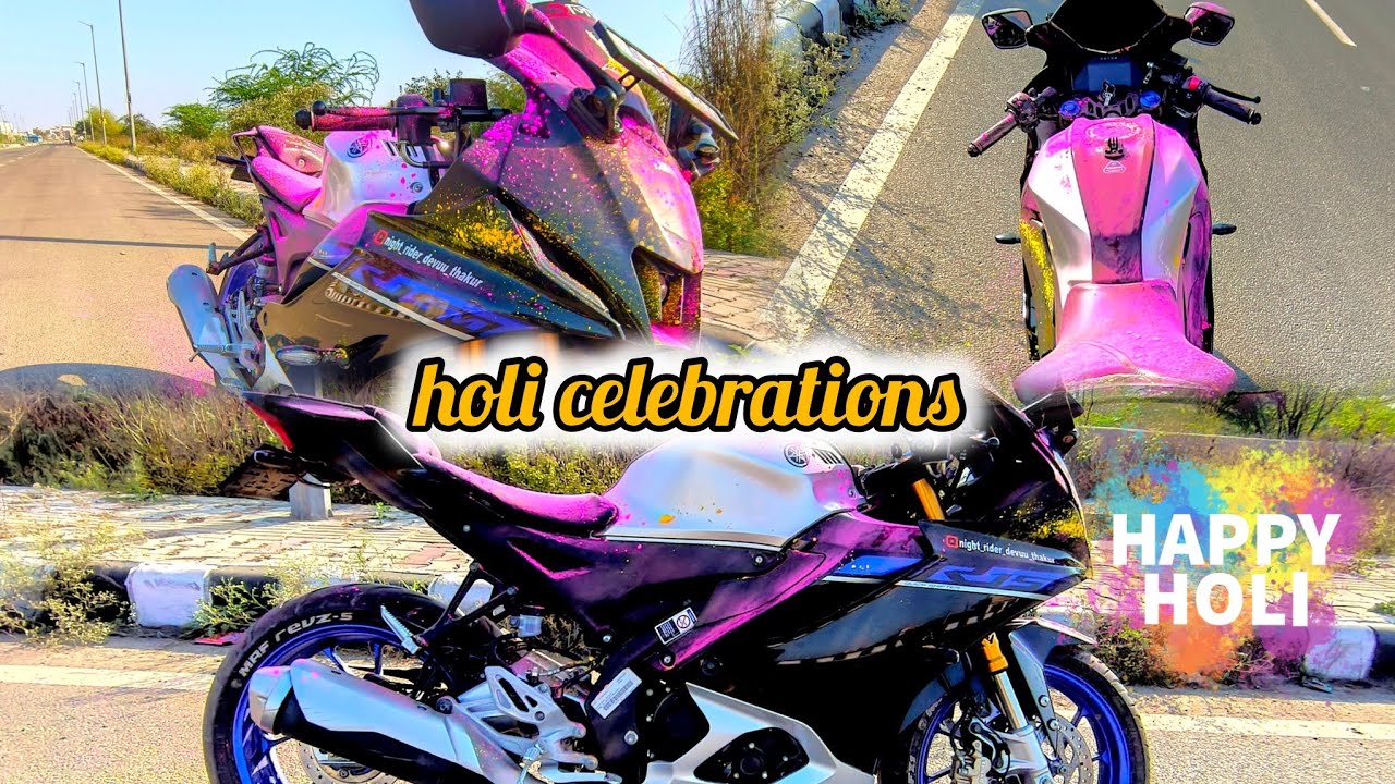 Apni r15 k sath bnayi holi 🫟❤️ #trending #r15v5 #motorcycle #r15 #holi #holispecial 