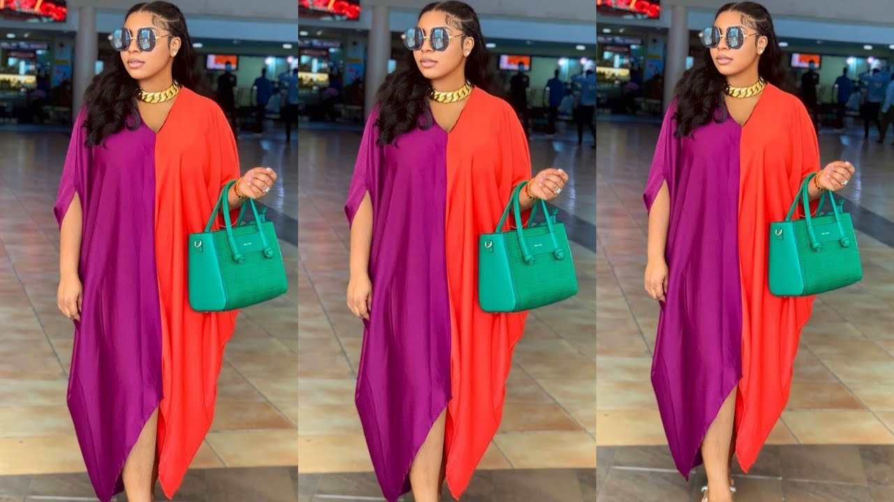 How to make a COWL KAFTAN BUBU with NO SIDE SEAM //Cutting and Stitching / Cowl bubu dress